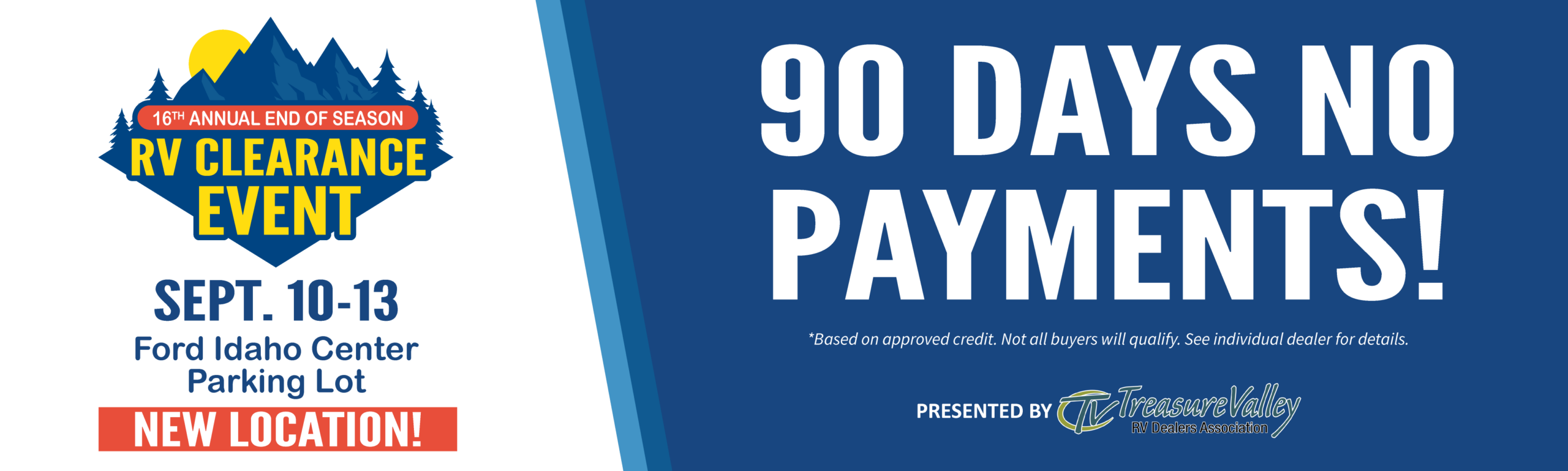 90 Days No Payments OAC - Boise Fall RV Show 2026